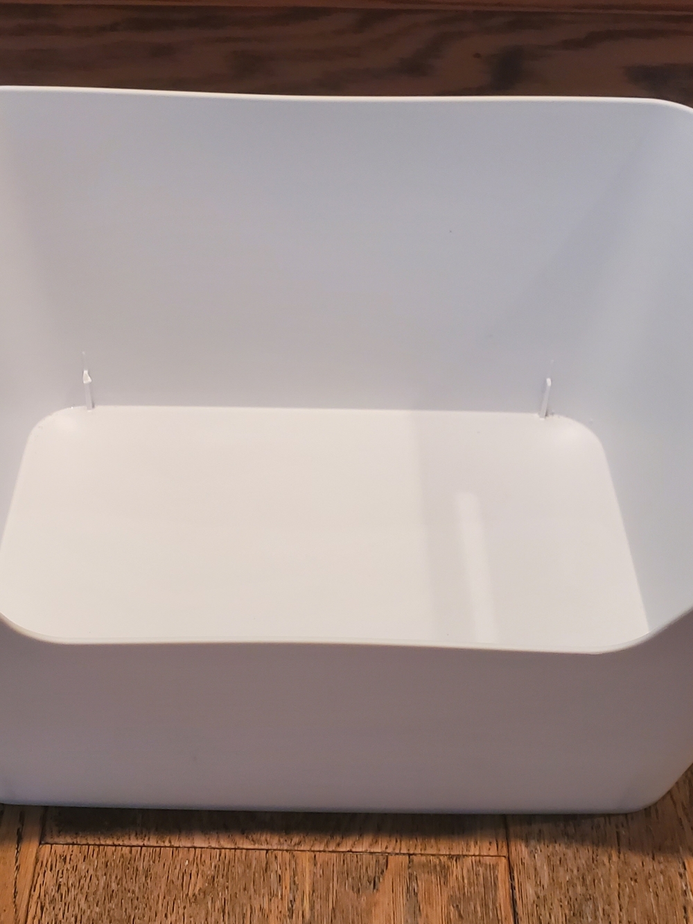 Storage Bin w/Handles - Plastic - White (Top: 13"L x 10"W x 6.75"H)